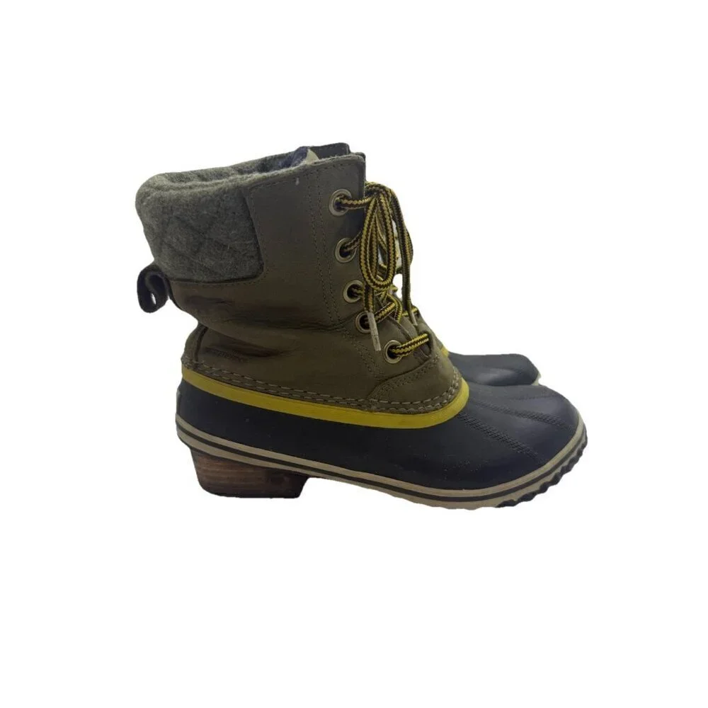 Sorel Slimpack Lace II Womens 6.5 Peat Moss Waterproof Winter Boots NL2348-213